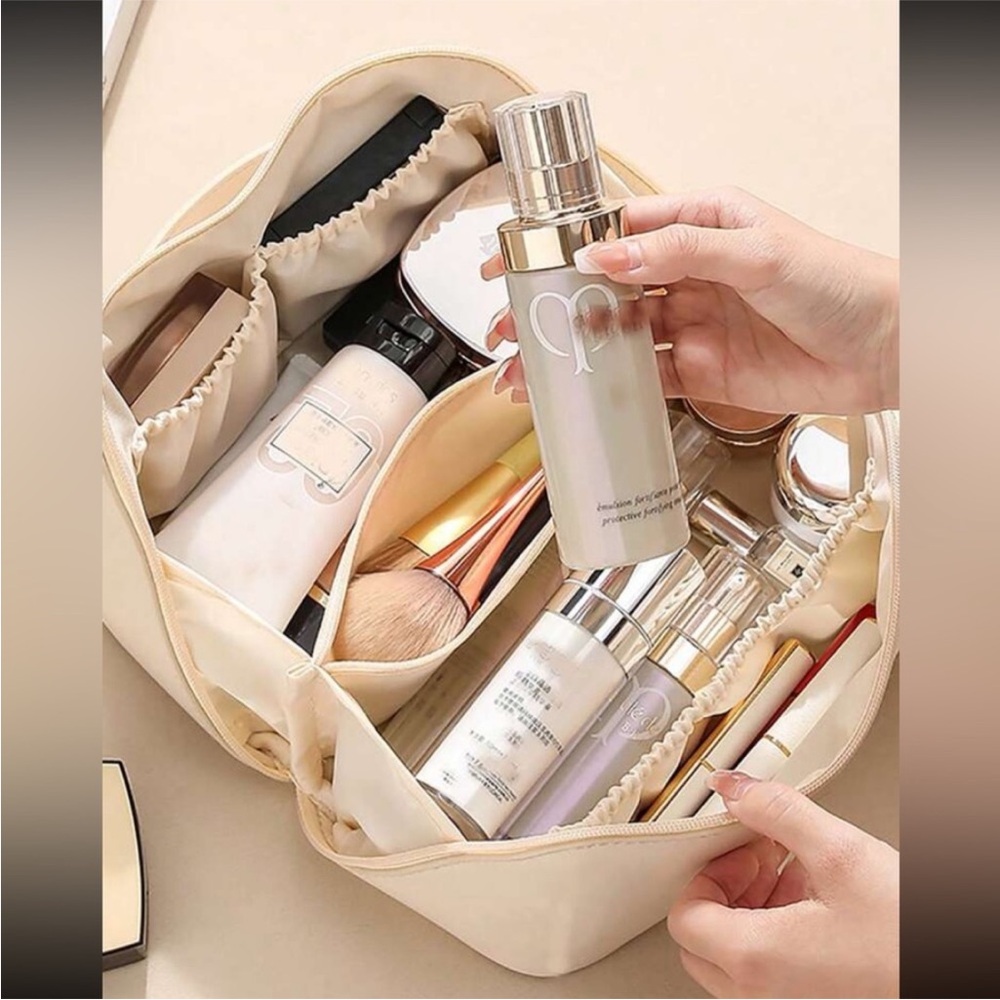 Cream Cosmetic Bag